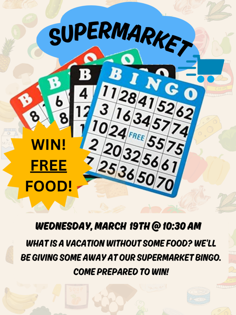 Spring Break 2024 Supermarket Bingo